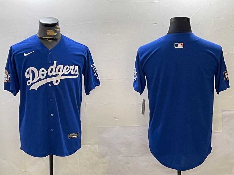 Men Los Angeles Dodgers Blank Blue Game 2024 Nike MLB Jersey style 1216->cincinnati bengals->NFL Jersey